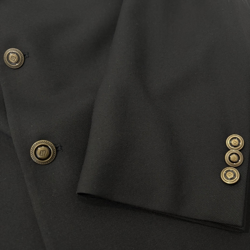 Vintage Oscar De La Renta Elegant Black Pure Virgin Wool Blazer Jacket Size 46R - Picture 10 of 13